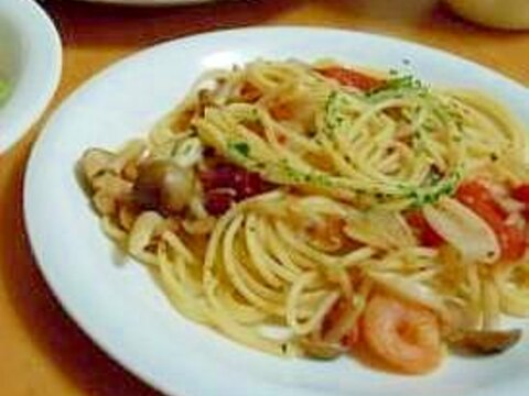 シーフードミックスで簡単海鮮パスタ レシピ 作り方 By だるだるだるちゃん 楽天レシピ